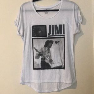 Jimi Hendrix white burnout tee
